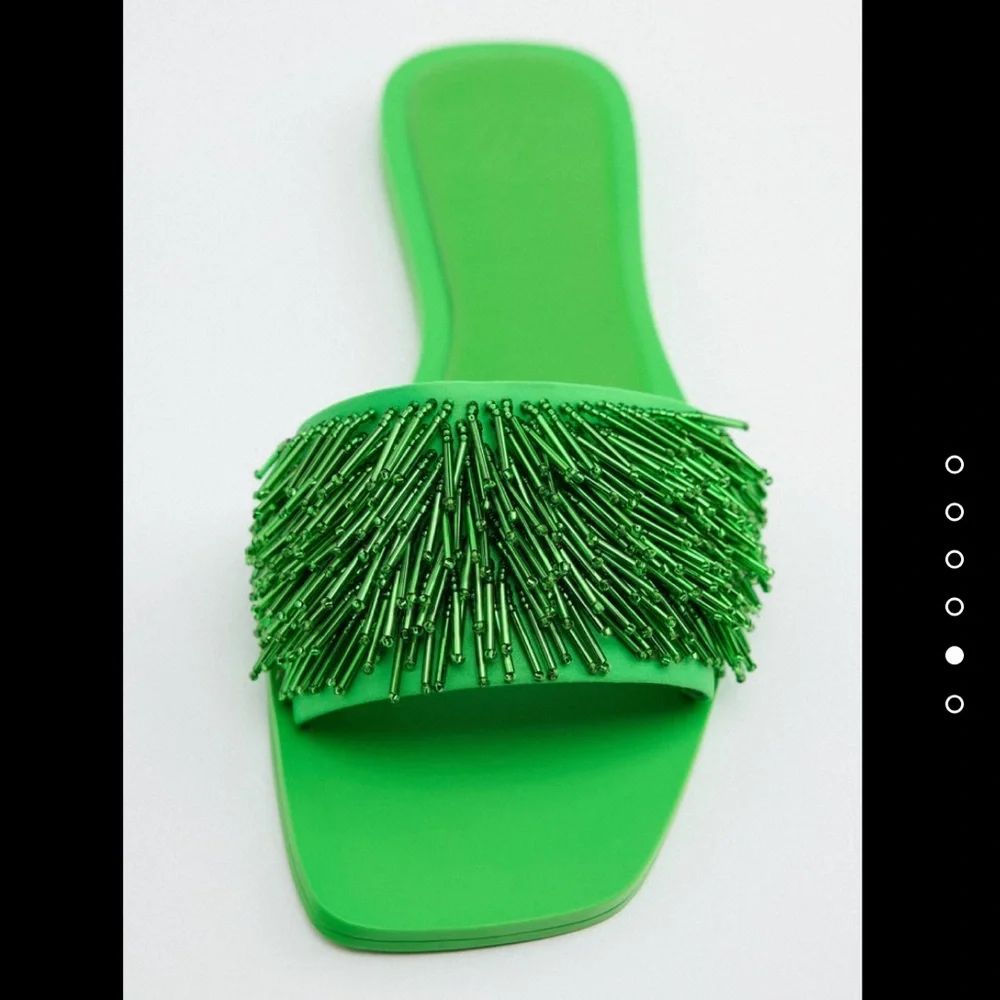 Zara Green Beaded Sandals - Picture 5 of 8